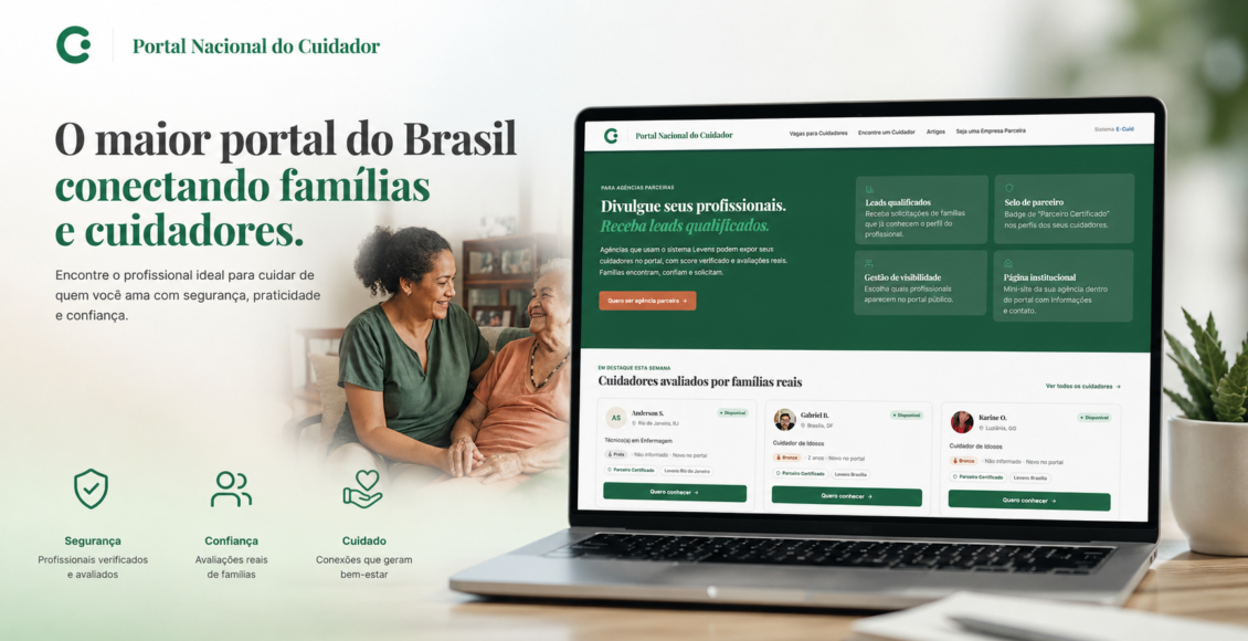 Portal Nacional do Cuidador conecta famílias e cuidadores para facilitar a busca por profissionais especializados.