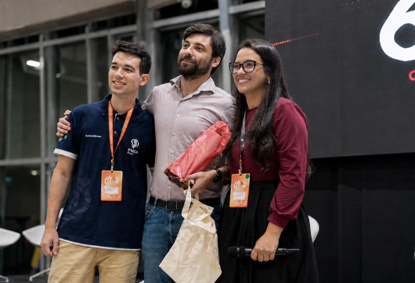 Gustavo Mendes, Dr. Thiago Daibes Padilha e Yara Santos durante evento de lançamento da parceria em Fortaleza-CE.