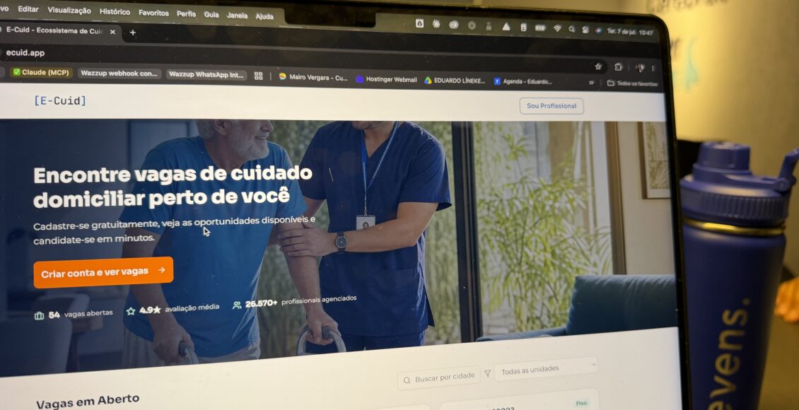 Sistema ECuid App - Vagas para Cuidadores de Idosos é um ecossistema B2B que oferece tecnologia, formação e certificação para empresas.