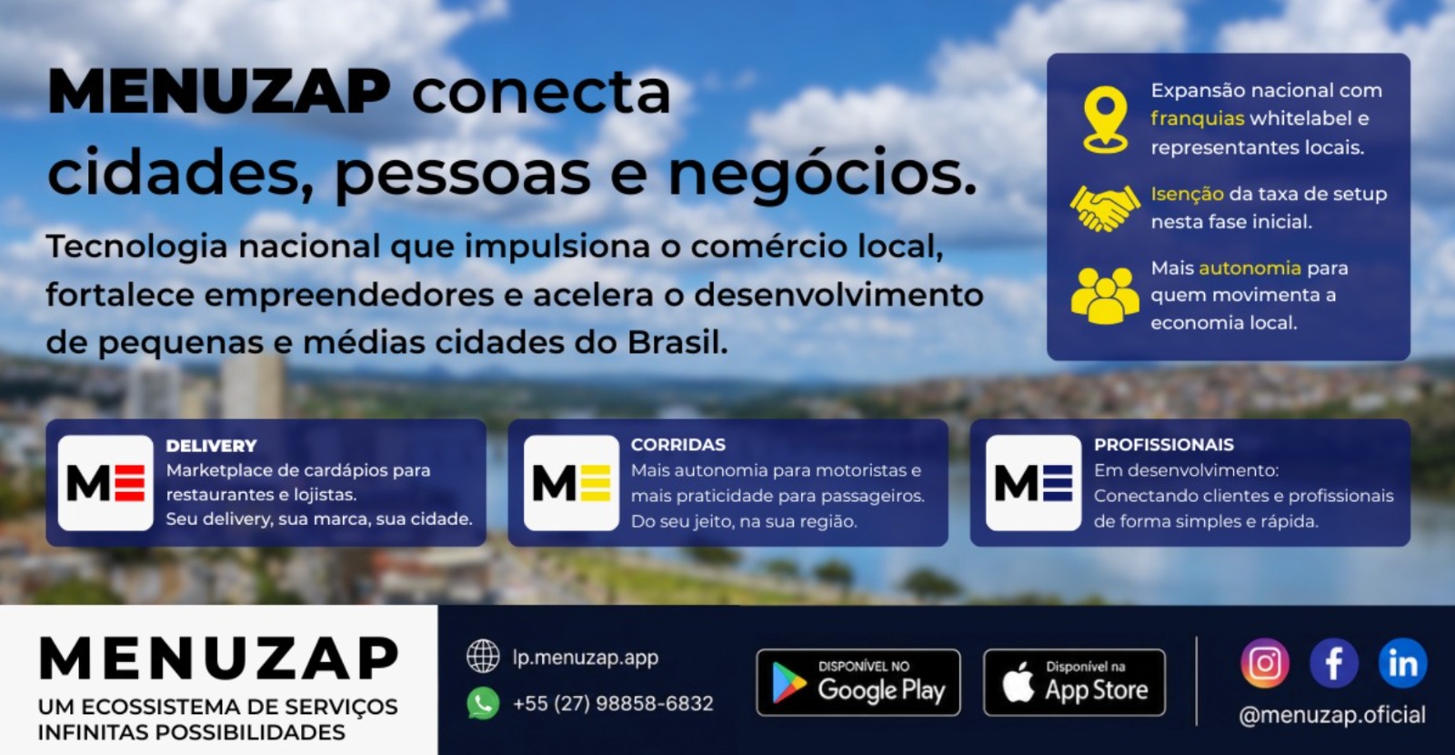 Menuzap expande ecossistema de delivery e mobilidade para o interior do Brasil