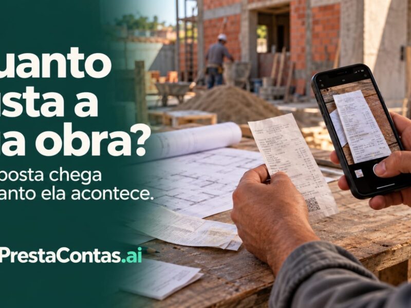 PrestaContas.ai mostra o custo real da obra enquanto ela acontece
